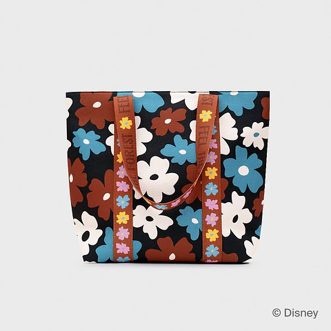 MEDIUM BAG WILDWOOD FLOWERS NEGRO