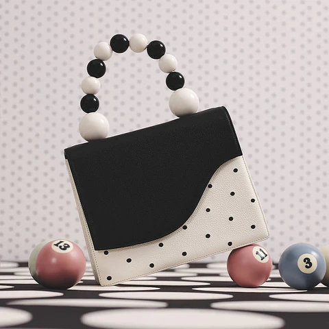 MONA BEADED LUNCH BAG NEGRO