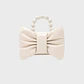 NAILA BEADED BOW BAG HUESO - Miniatura 1