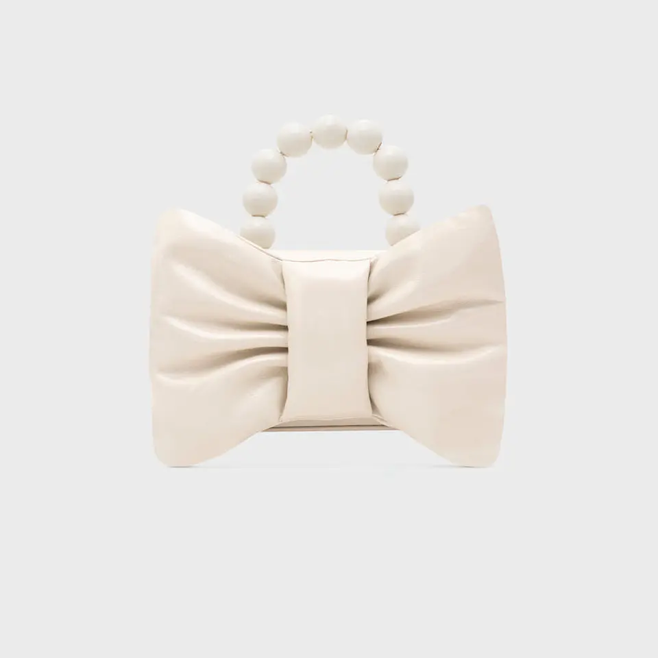 NAILA BEADED BOW BAG HUESO 1