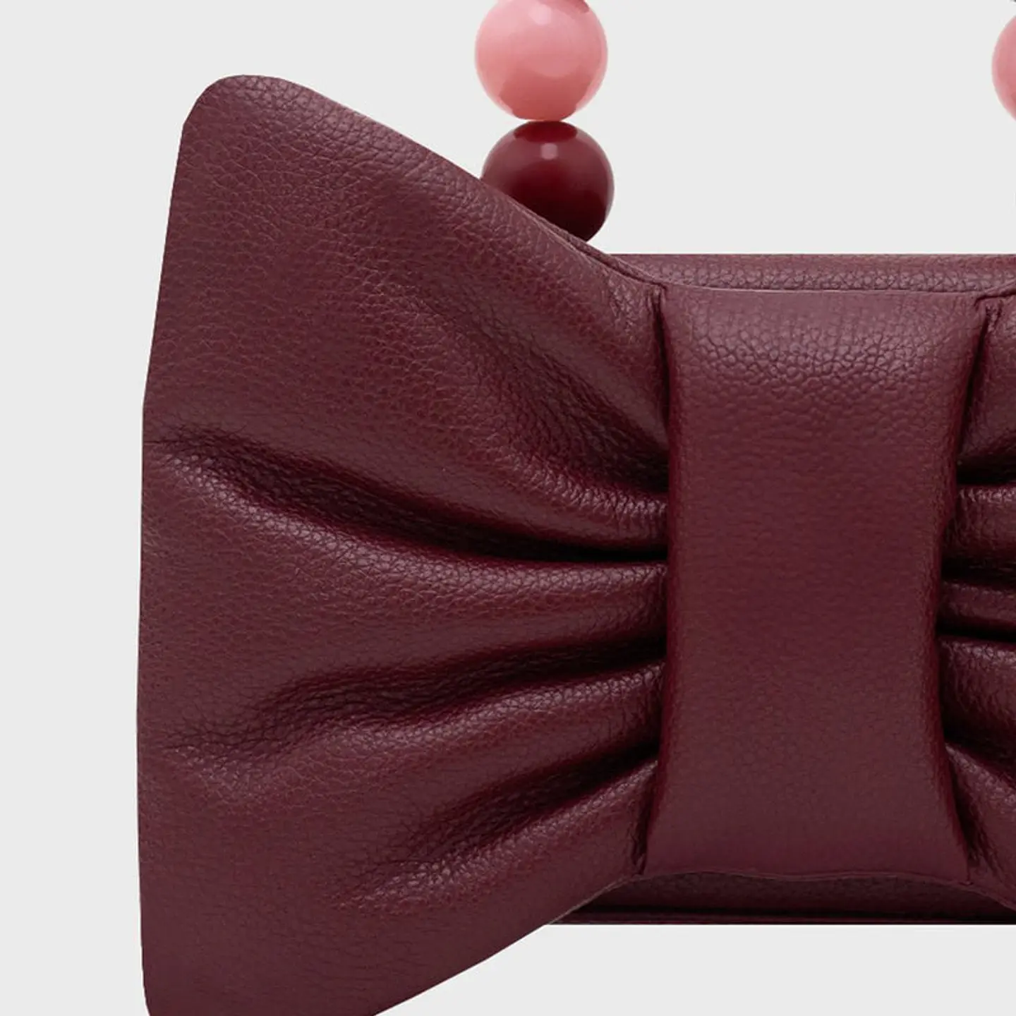NAILA BEADED BOW BAG BORGOÑA 3