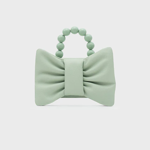 NAILA BEADED BOW BAG VERDE