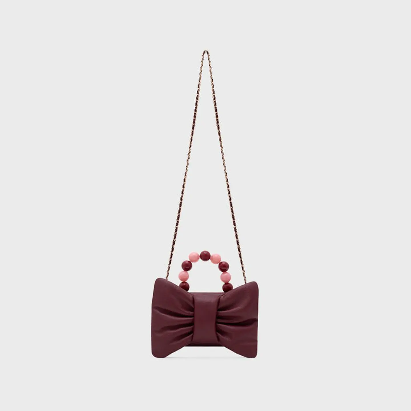 NAILA BEADED BOW BAG BORGOÑA 4