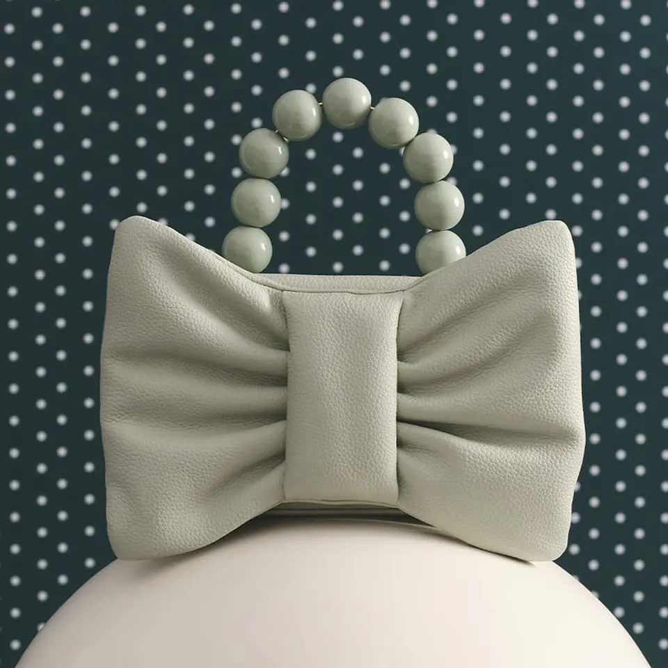 NAILA BEADED BOW BAG VERDE 2