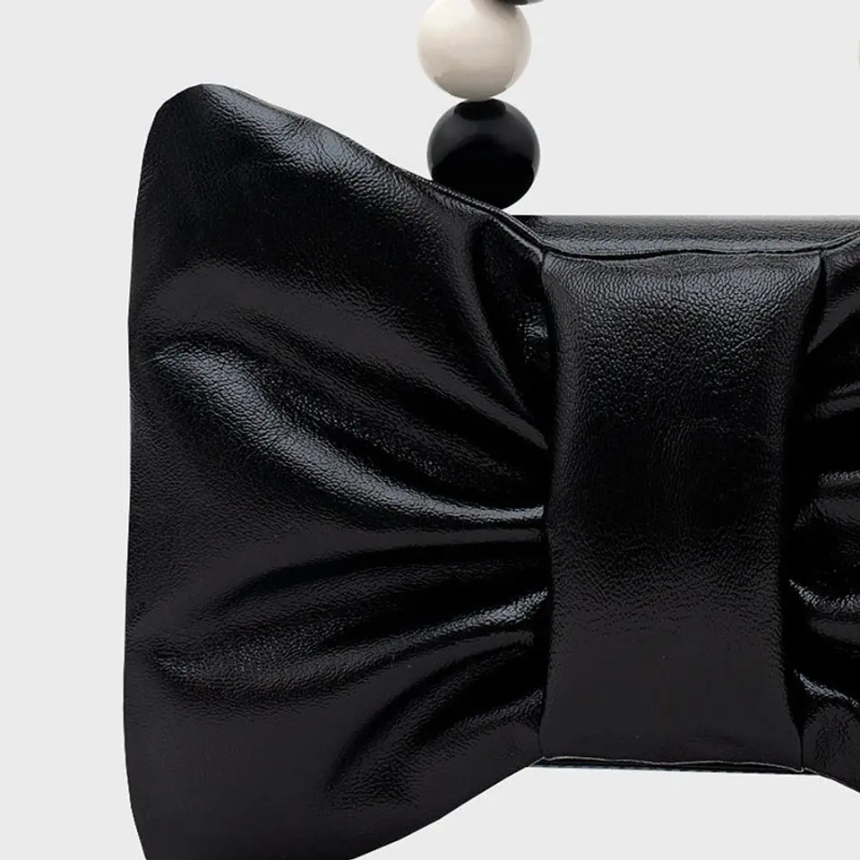 NAILA BEADED BOW BAG NEGRO 3