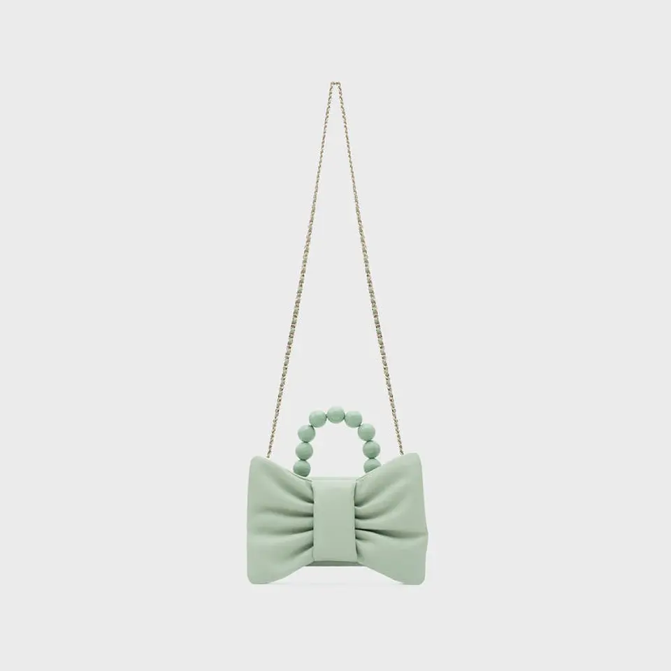 NAILA BEADED BOW BAG VERDE 4