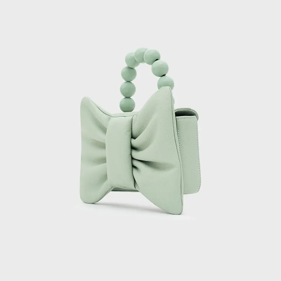 NAILA BEADED BOW BAG VERDE 7