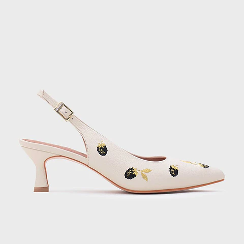 NINETTE BLACKBERRY MIDI SLINGBACK HUESO
