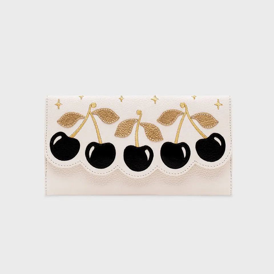 BILLETERA LARGA LUCKY CHERRIES HUESO 1