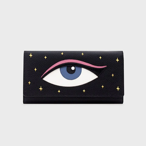 BILLETERA LARGA LUCKY EYE NEGRO