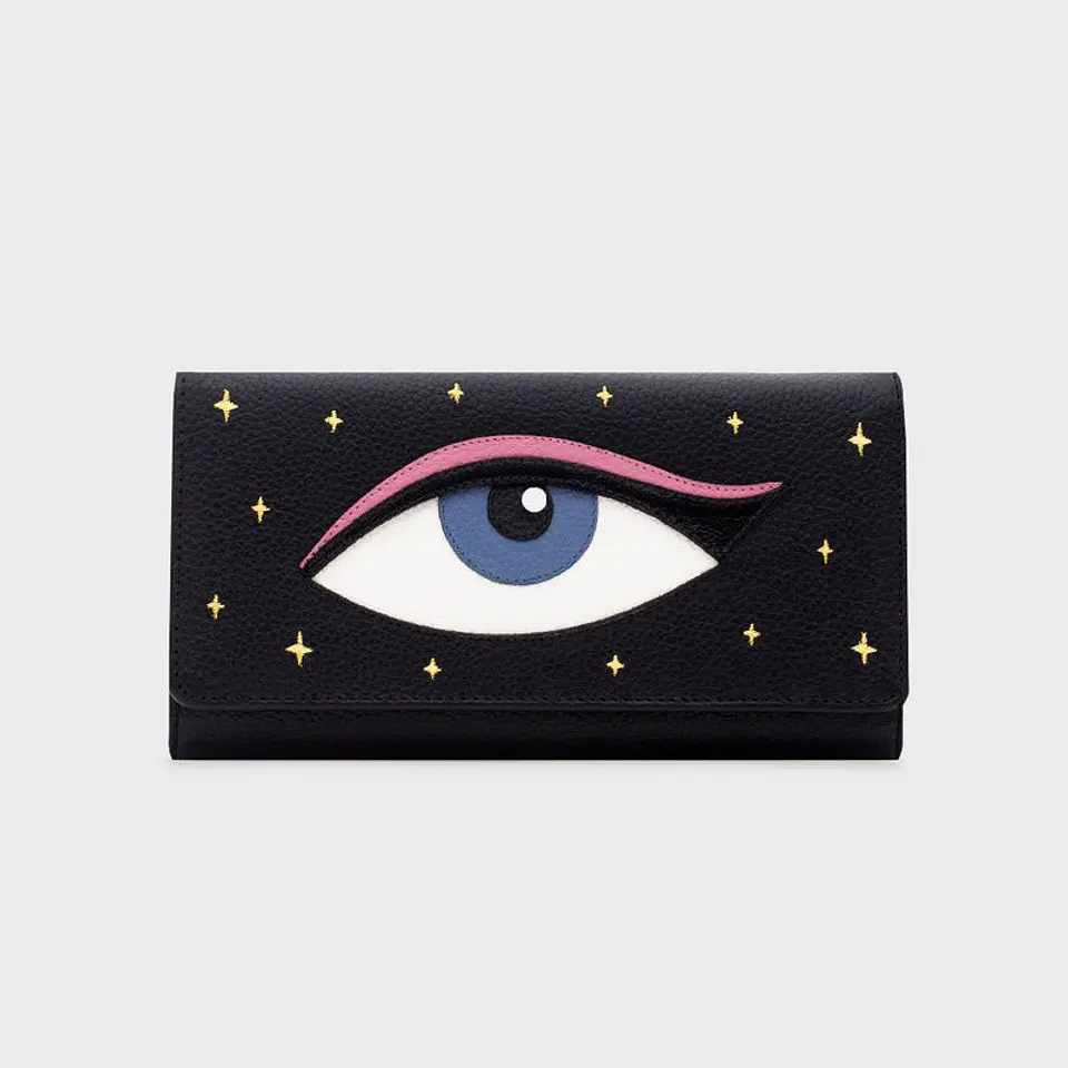 BILLETERA LARGA LUCKY EYE NEGRO 1