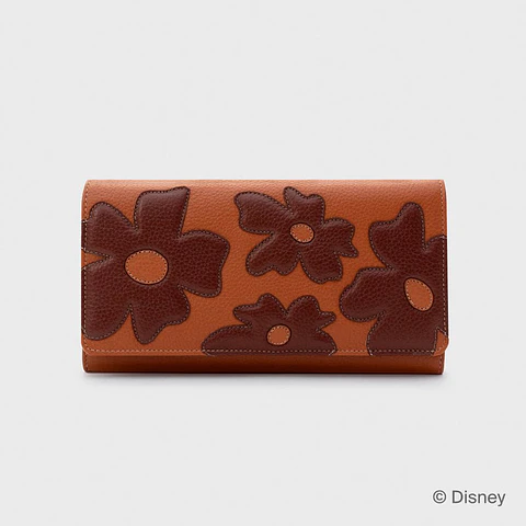 BILLETERA LARGA WILDWOOD HEART FLOWERS MARRÓN