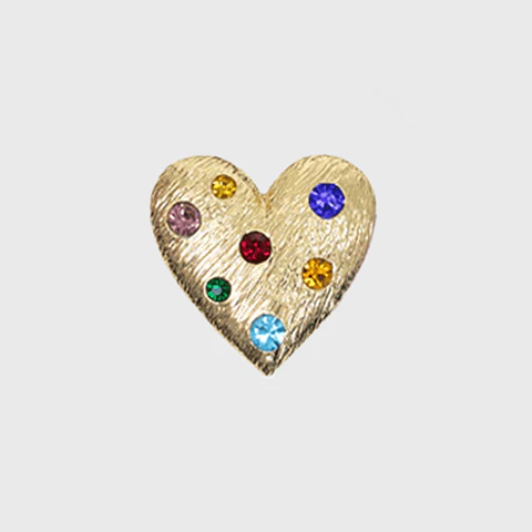 CORREA CORAZON CRISTALES DORADO