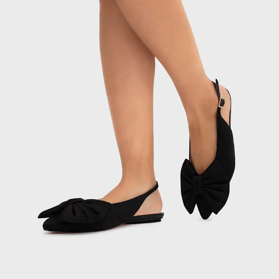 FEDERICA FLAT SLINGBACK NEGRO 2