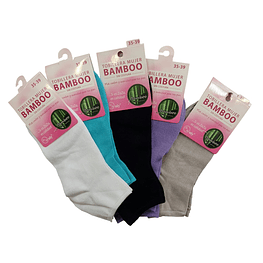 5 Pares Tobillera Mujer Bamboo Sin Costura Colores Surtidos