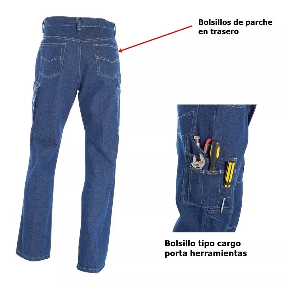 Jeans Cargo Multibolsillos Hombre - Ropa De Trabajo