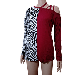 Polera Asimétrica Print Mujer