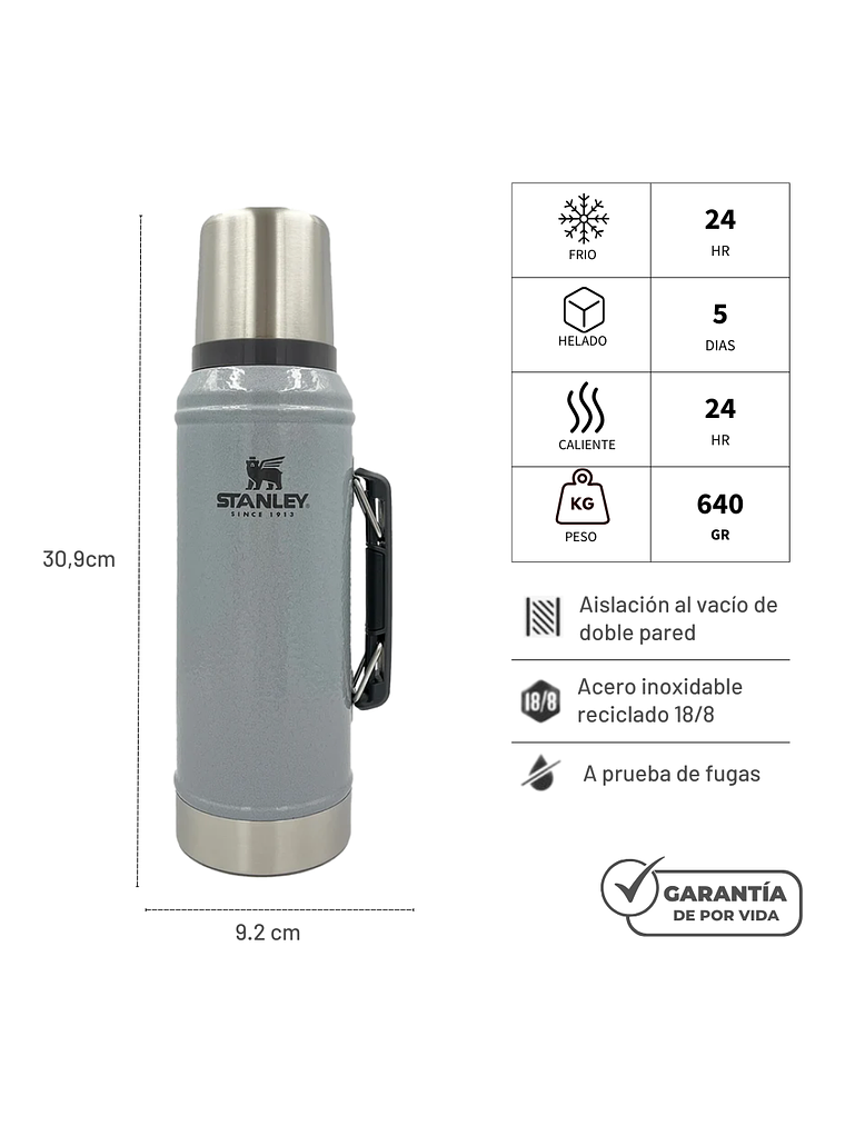 TERMO CLASSIC 946 ML HAMMERTONE SILVER 4