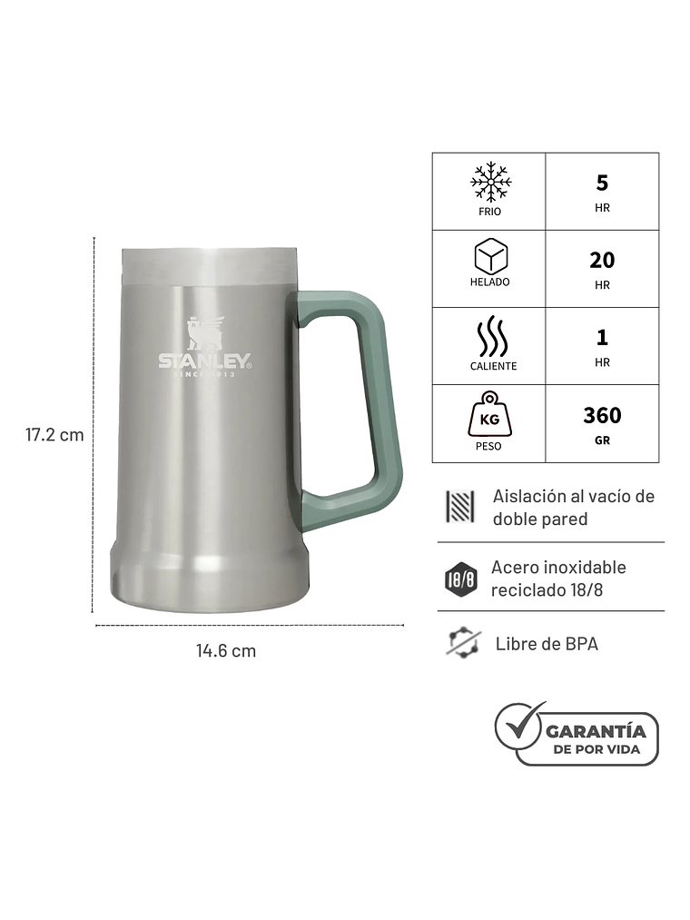 BEER STEIN ACERO 709 ML 3