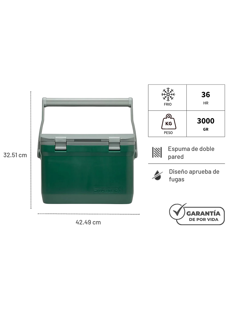 STANLEY COOLER 15 LITROS VERDE 4