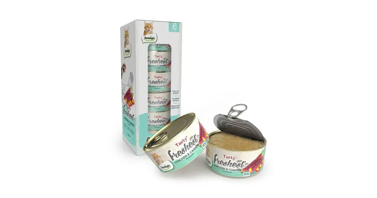 DENTALIGHT TASTY FRESHEST PACK 6 LATAS POLLO Y ZANAHORIA