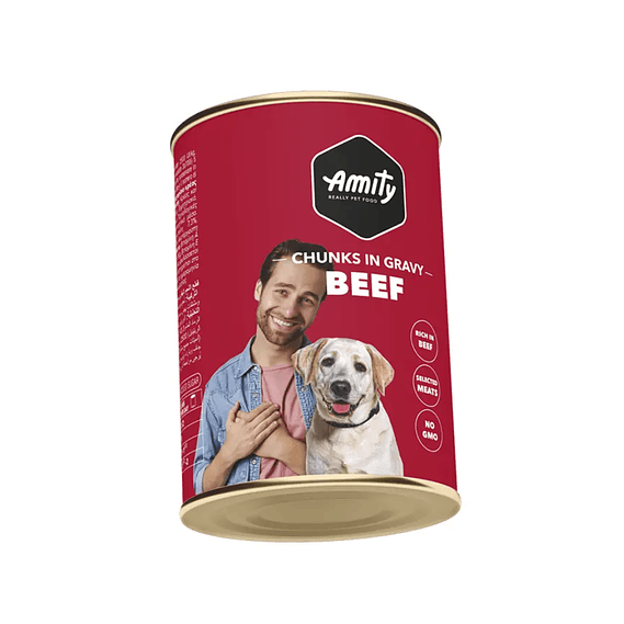 AMITY CHUNKS BEEF ADULT DOG WET FOOD 415 GR 1
