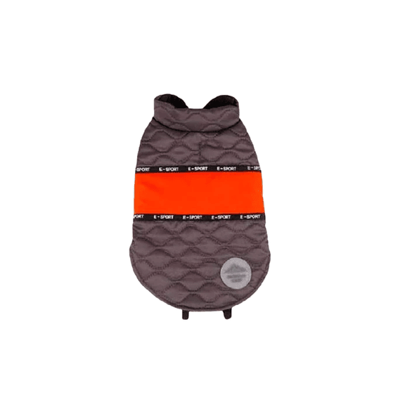 PARKA DIAMOND GRIS FRANJA NARANJA XL 1