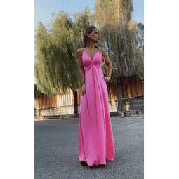 Maxi vestido nudo lauren rosado