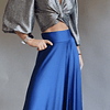 Maxi falda Satinada Azul Marino