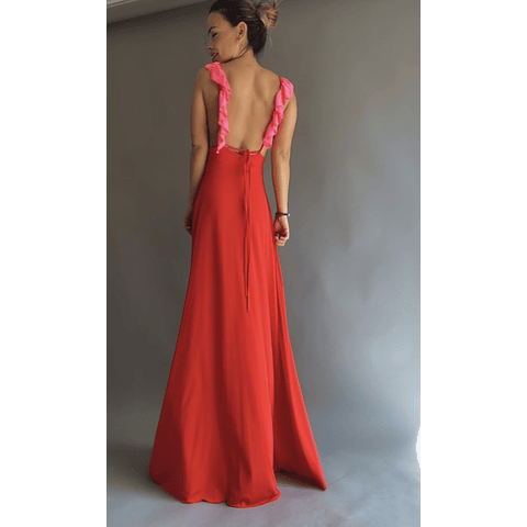MAXI VESTIDO AGOSTINA ROJO-Vuelito Fucsia
