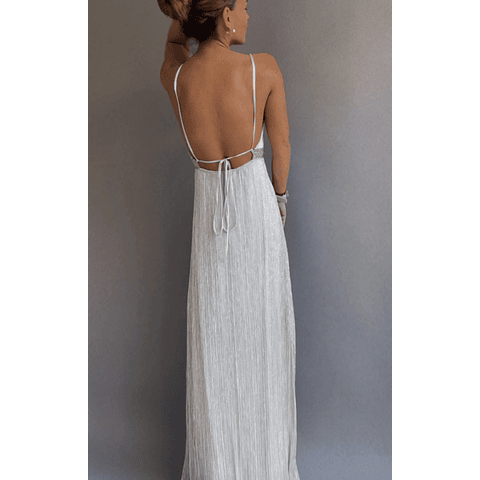 Maxi Vestido INDI PLATEADO