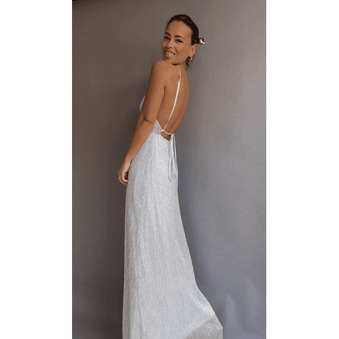 Maxi Vestido INDI PLATEADO