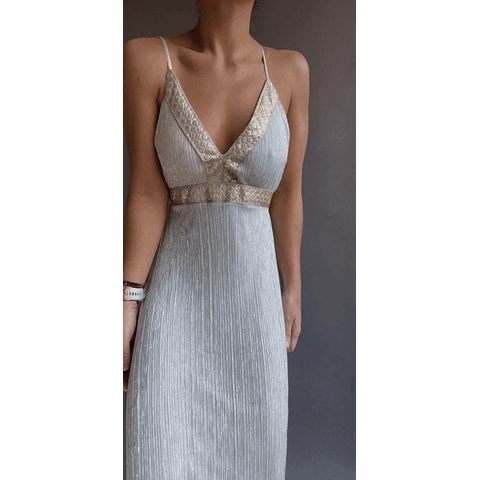 Maxi Vestido INDI PLATEADO