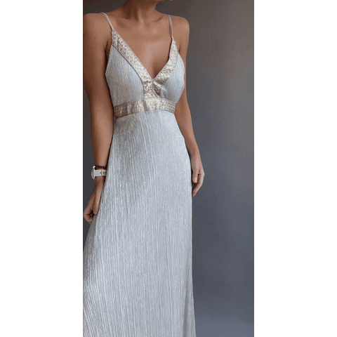 Maxi Vestido INDI PLATEADO