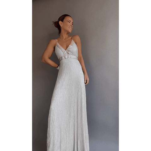 Maxi Vestido INDI PLATEADO