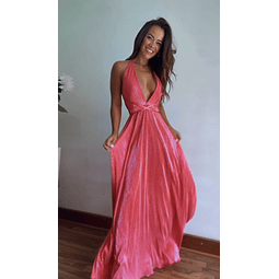 Vestido Multiforma Plisado Fucsia