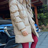 Puffer Jacket Larga Beige y Negra