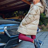 Puffer Jacket Larga Beige y Negra