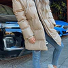 Puffer Jacket Larga Beige y Negra