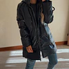 Puffer Jacket Larga Beige y Negra