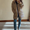 Puffer Jacket Larga Beige y Negra