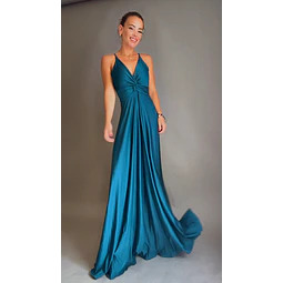 Maxi vestido nudo Lauren PETROLEO
