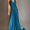 Maxi vestido nudo Lauren PETROLEO