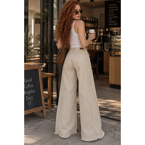 Jeans Palazzo  Crudo con Lazo