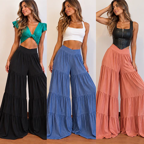 Pantalón Palazzo Volantes