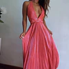 Vestido Multiforma Plisado Fucsia