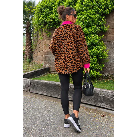 Camisón tipo chaqueta animal print 