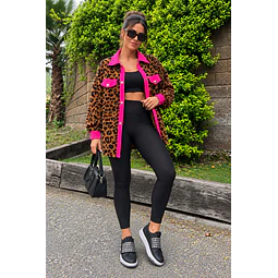 Camisón tipo chaqueta animal print 