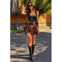 Mini falda print envolvente 
