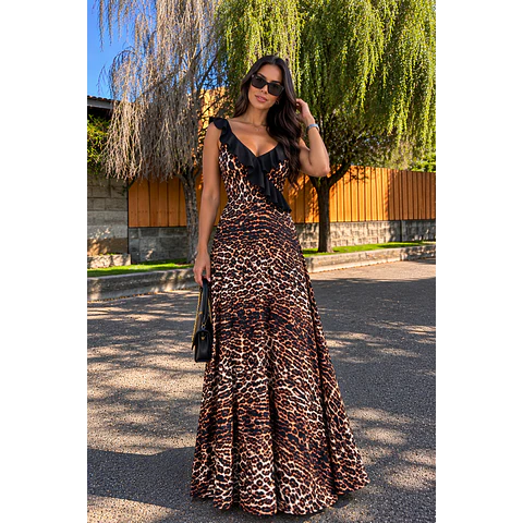 Vestido PRINT, vuelito NEGRO